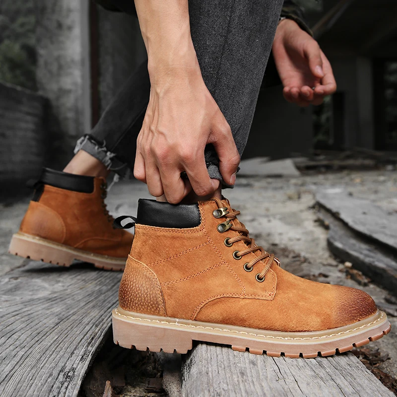 Мужские ботинки со шнуровкой уличная водонепроницаемая обувь для гор