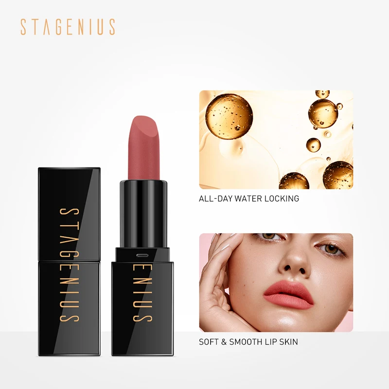 STAGENIUS SoulMATTE влажный матовый КРЕМ Губная Помада Стойкий косметический пигмент