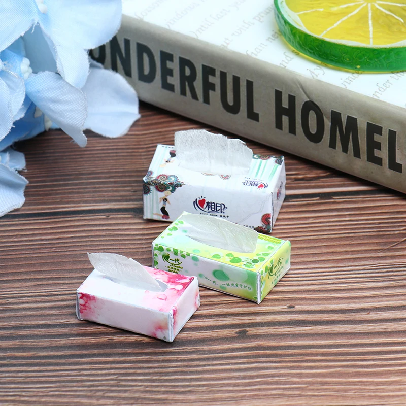

1/12 Dollhouse Miniature Accessories Mini Tissue With Box Simulation Furniture Tissue Toy Doll House Toys