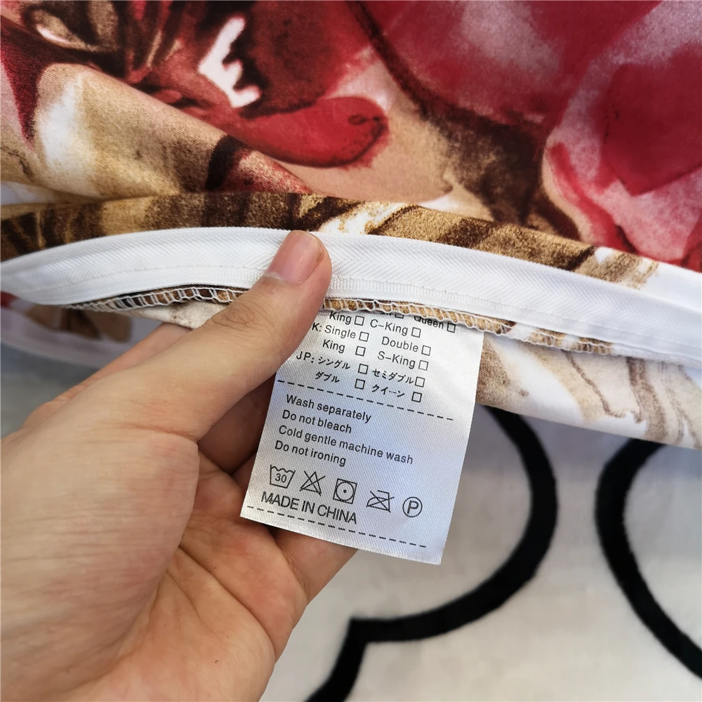 

American style duvet cover 2PCS 3PCS floral big red home bedroom bedding sets