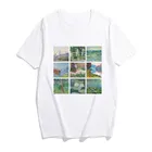 Винтажная женская футболка Monet с рисунком масляной живописи, летняя модная мягкая футболка с принтом в стиле гранж и эстетики, крутые повседневные топы в стиле харадзюк