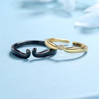 zircon resizable open rings jewelry adjustable opening couple rings for lovers women men lady girl boy valentines day gift