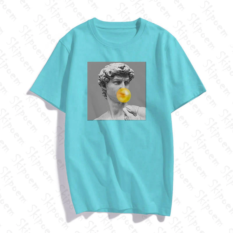 Женская футболка с изображением статуи давида микеланджело розовая кавайная