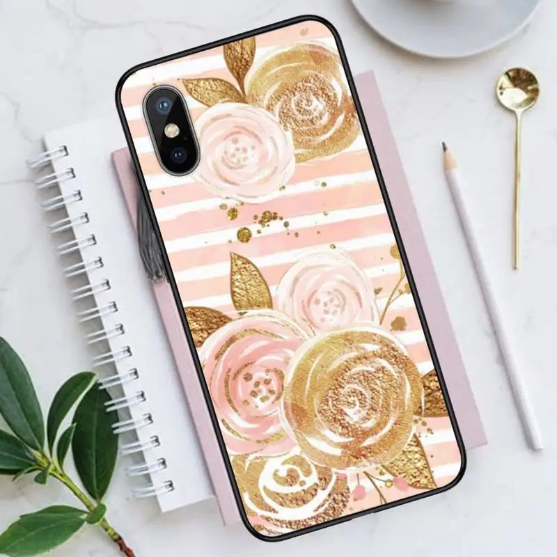 

Marble Gold Rose Glitter Pink Luxury Phone Case for iPhone 11 12 pro XS MAX 8 7 6 6S Plus X 5S SE 2020 XR Luxury brand shell