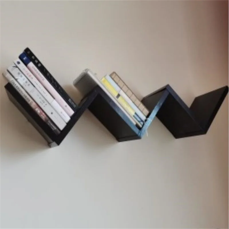 W образный книжный шкаф bookrack полка для вещей настенная книжная полка|Книжные