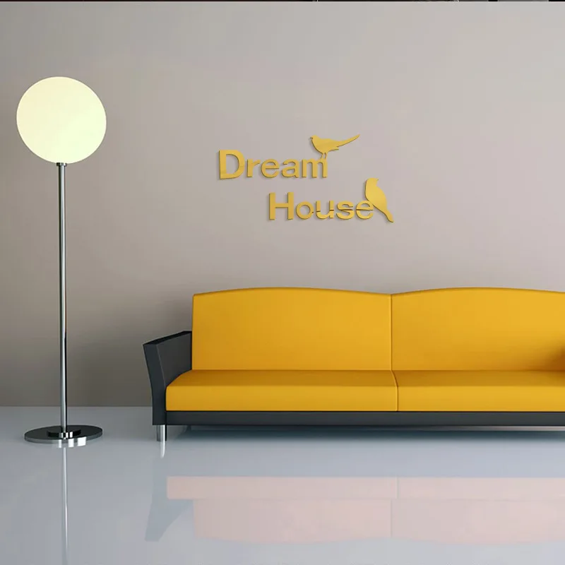 DREAM HOUSE BIRD DIY акриловые наклейки на стены Зеркальная Наклейка s Спальня наклейка
