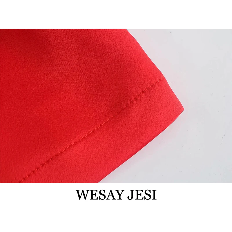 

WESAY JESI Za Women 2021 Pleated Skirt New Solid Color Satin Banquet Dress Summer Sexy Backless Dress Sleeveless Suspender Skirt
