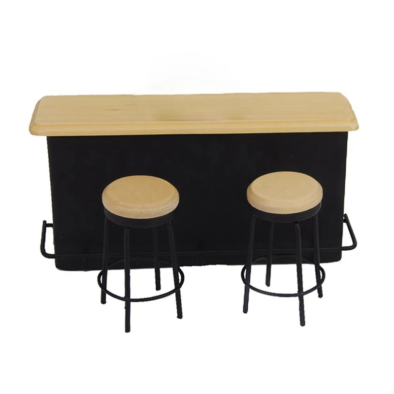 

1/12 dollhouse miniature furniture table and 2 chairs