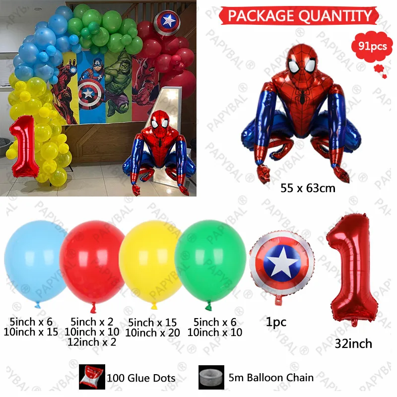91 шт. 3D воздушные шары из фольги Человек-паук | Дом и сад