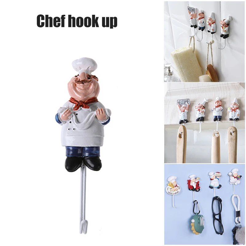 Горячие смолы 3D Италия шеф-повара клей декоративные крючки настенное крепление
