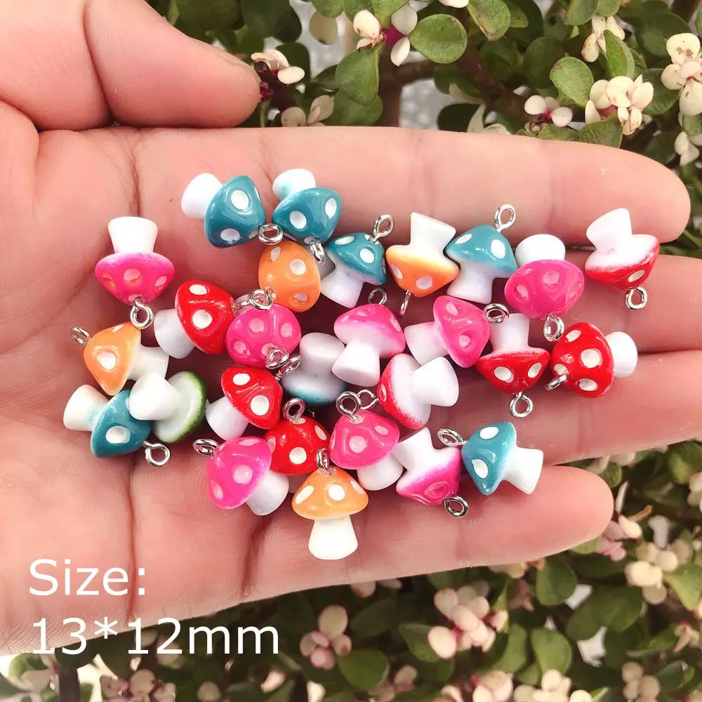 Подвески из смолы в форме грибов для сережек цепочка ключей цепочек Кулонов