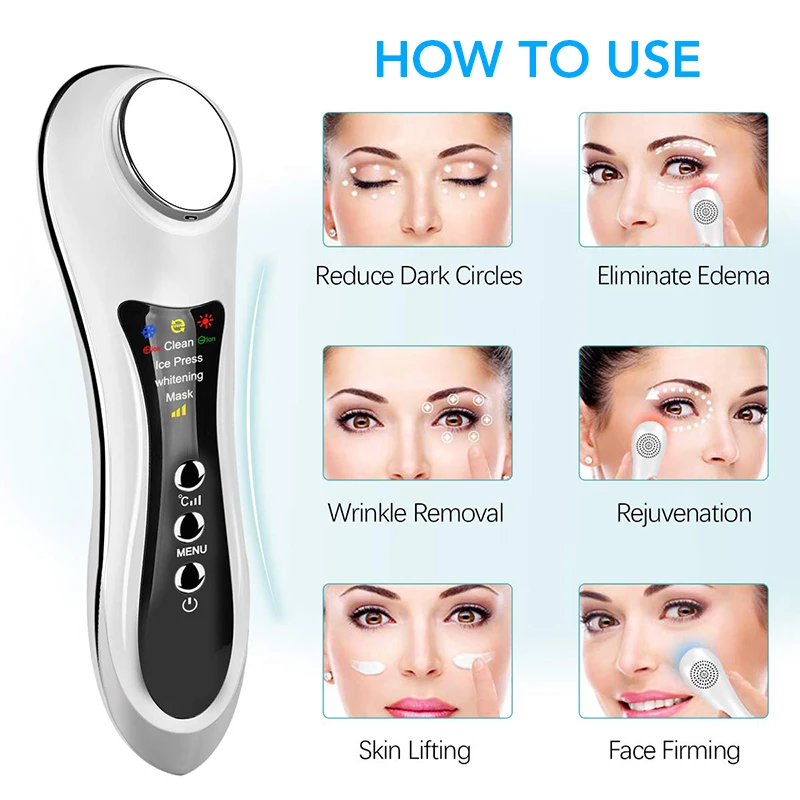 Радиочастотный EMS мезотерапия 2 цвета Электропорация лифтинг красота