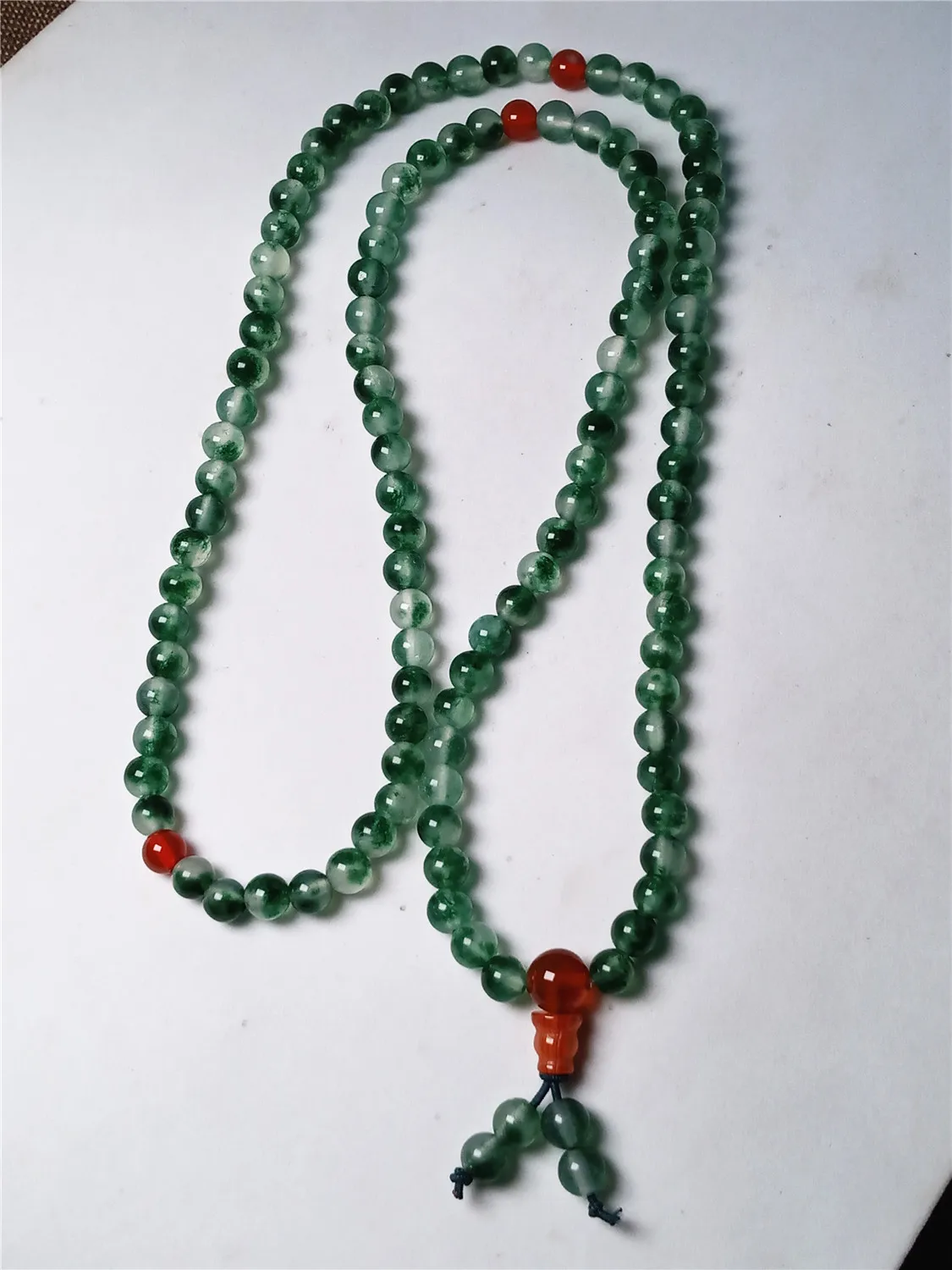 LETSFUN натуральные 6 мм 108 бусины для молитвы цветок зеленый нефрит буддийский Мала