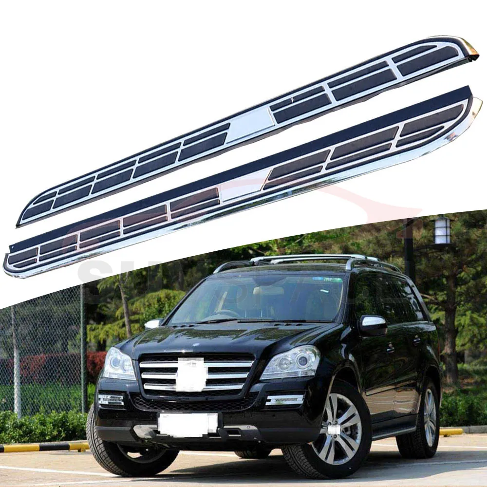 

Side step fits for Mercedes Benz X164 GL 2006-2012 running board nerf bar 2Pcs left right Aluminium side step side pedal