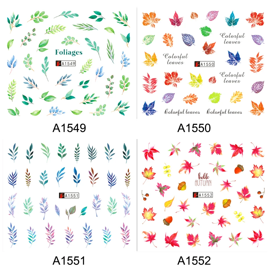 12 цветов Фламинго Toucan наклейки для ногтей Водные Наклейки для ногтей кленовые листья съемные стикеры для ногтей слайдер наклейки для ногтей Новинка