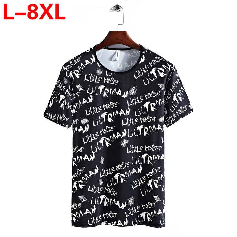 Размера плюс 2020 Новая футболка для мужчин с коротким рукавом больших размеров 9xl