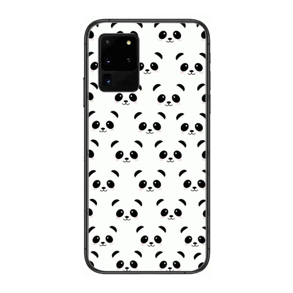 

Cute panda animal Phone cover hull For SamSung Galaxy S 6 7 8 9 10 20 Plus Edge E 5G Lite Ultra black soft bumper