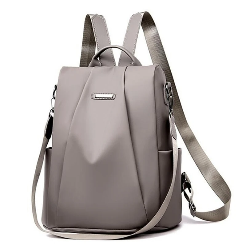 Популярный женский рюкзак 2021, повседневная нейлоновая однотонная школьная сумка, модная Съемная сумка через плечо