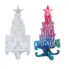 DIY Рождественская серия, Хрустальная фотография, Рождественская елка, буква, силиконовая форма, украшение, Рождественская силиконовая форма для смолы