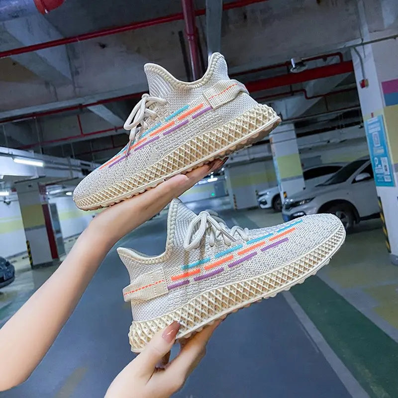 

Женская сетчатая обувь из кокоса, Новинка лета 2021, стильная дышащая легкая спортивная обувь для бега и тренировок в тренажерном зале с плоск...