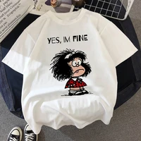 mafalda cartoon t shirts women fashion graphic print harajuku casual korean tops tees graphic feamle t shirts woman clothing