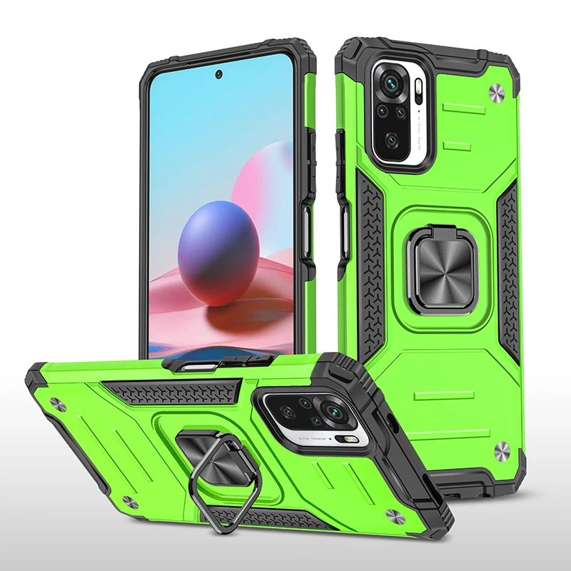 

Shockproof Case for Xiaomi Redmi Note 10 Case Cover Armor Bumper Defender Ring Holder Magnet Phone Case Redmi Note10