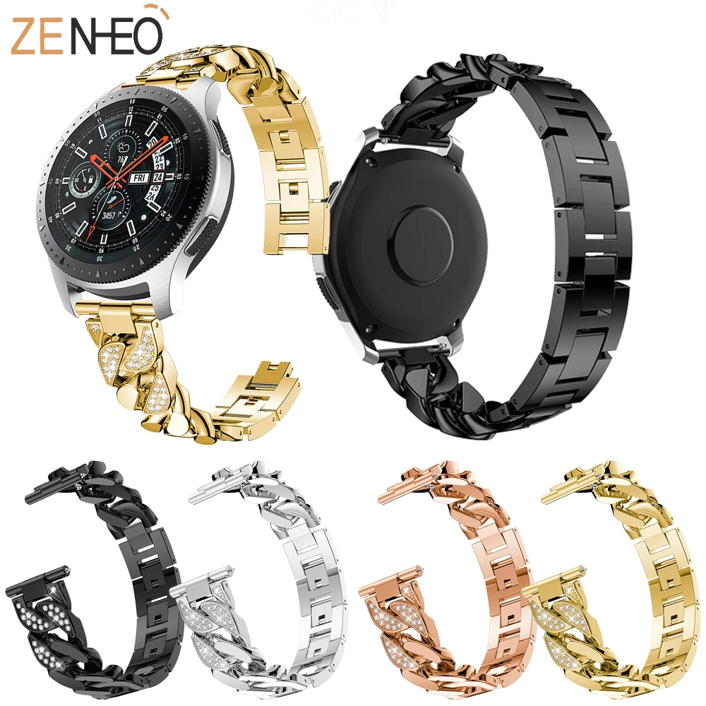 

Women fashion luxury high quality Band for Samsung Galaxy Watch 46mm Stainless Steel Strap For Samsung Gear S3 Cassic watch