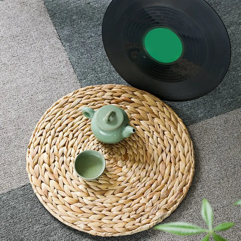 

5 Pack Round Water Hyacinth Placemat ,Quality Woven Wicker Table Place Mats Cup Table Placemats Mug 18/25/30/35/38cm