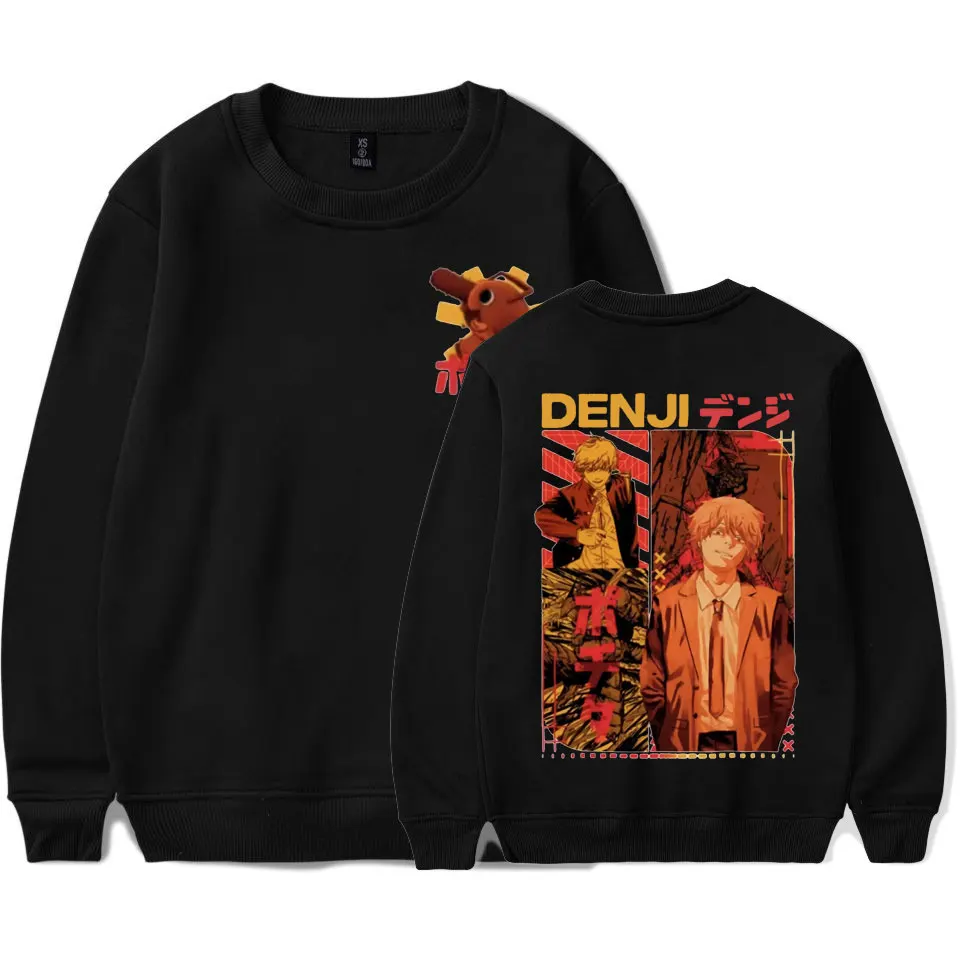 

Anime Chainsaw Man Double-sided Print Sweatshirt Denji and Pochita Graphics Sweatshirts Men Women Pullover Crewneck Streetwear