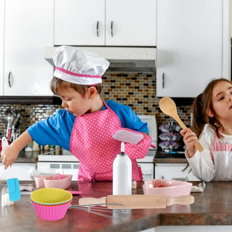 

5 Style Children's Wash-able Cooking And Baking Set-Chef Costume Cosplay As Gifts Funny Play House Game For Child Girls Gift