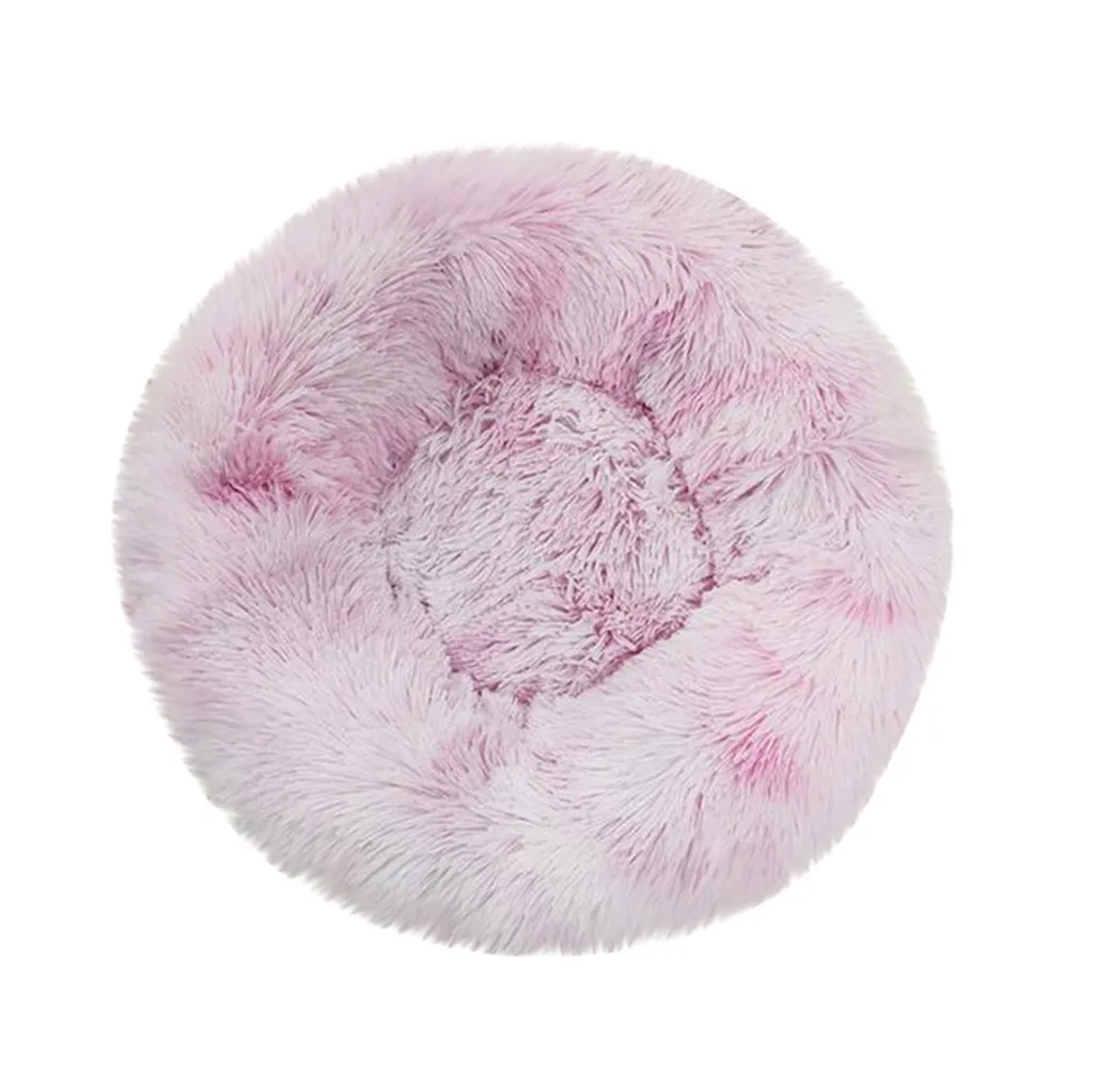 

Dog Round Cat Winter Warm Sleeping Bag Long Plush Soft Pet Calming Bed Kennel Mat Blanket Sleeping Nest Solid 4 Colors 20Jan3