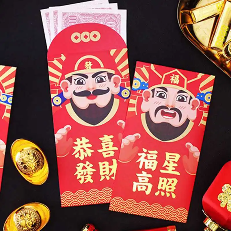 

8pcs Lucky Chinese Red Envelopes Lucky Pockets Red Packet For Chinese New Year Birthday Marry Party Gift Box