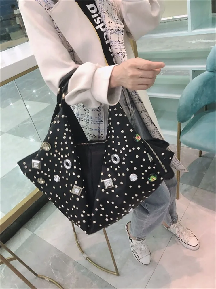 Роскошная большая сумка Стразы 2019 осень и зима новая модная дикая вместительная