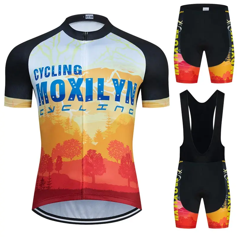 Moxilyn Cycling Jersey MTB Jersey 2021 Bicycle Team Cycling Shirts Mens' Short Sleeve Bike Wear Summer Premium Bicycle Clothing