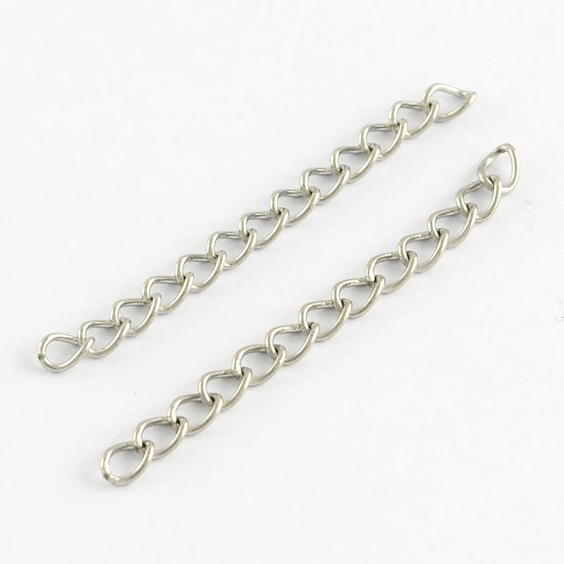

20 Strand 40x3mm 316 Surgical Stainless Steel Chain Extender, Twisted Chains, Solder, Stainless Steel Color