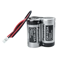 2packlot panasonic cr123a 2cr17335a mr bat6v1set 6v 1400mah battery industrial lithium plc batteries with plug for video camera