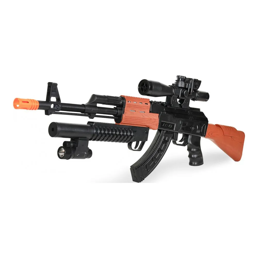 Автомат Zhorya на батарейках АК 47 (лазерный прицел фонарик стреляет присосками) ZYA