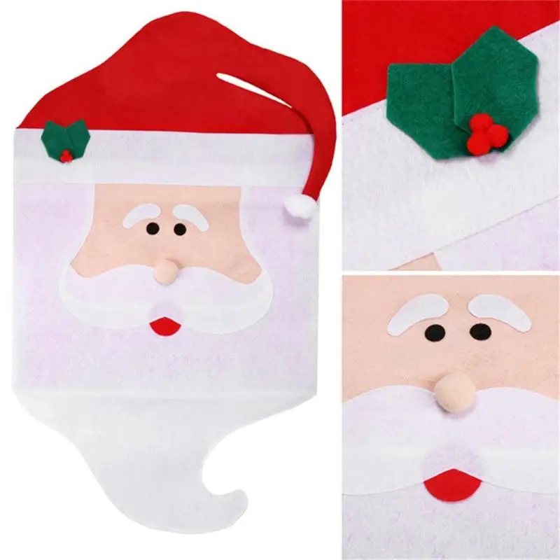 Рождественские чехлы для стульев настольные декоративные подарки Санта Клаус