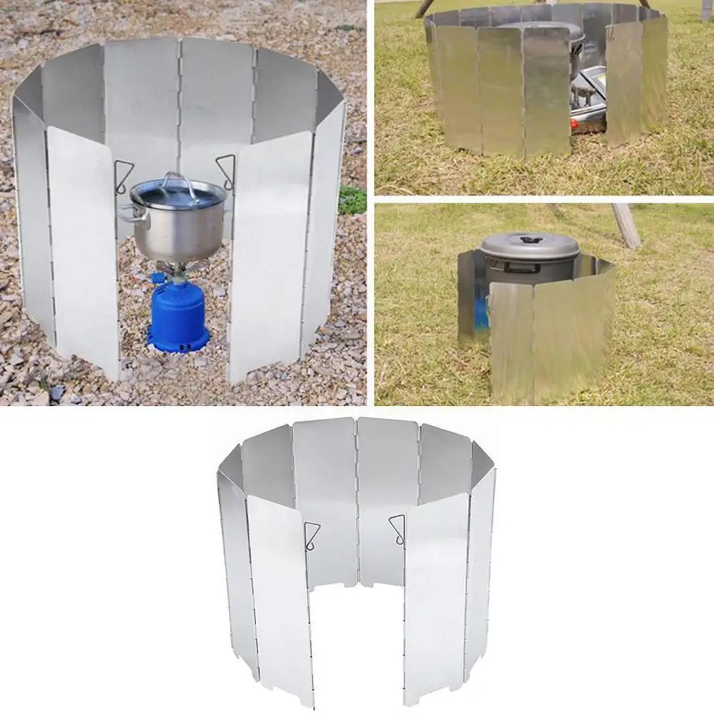 

10 Pieces With Storage Box, Outdoor Camping Stove, Windshield, Latch Supplies Ultra-Light With Foldable Alloy Aluminum Stov K2F3