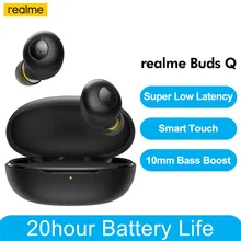 Original realme Buds Q TWS Wireless Headphones In-ear Earphones Touch Control 20 Hours Battery Bluetooth 5.0 IP5 Water resistant