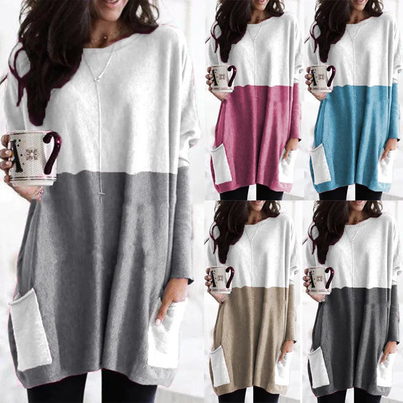 Модное осеннее Повседневное платье-рубашка женские платья свободное женское