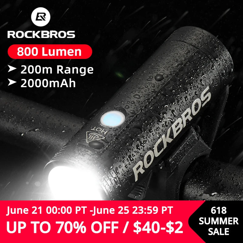 

ROCKBROS Bike Front Light Rainproof USB Rechargeable Bicycle Light 400LM Cycling Headlight LED 2000mAh Flashlight MTB Bike Lamp