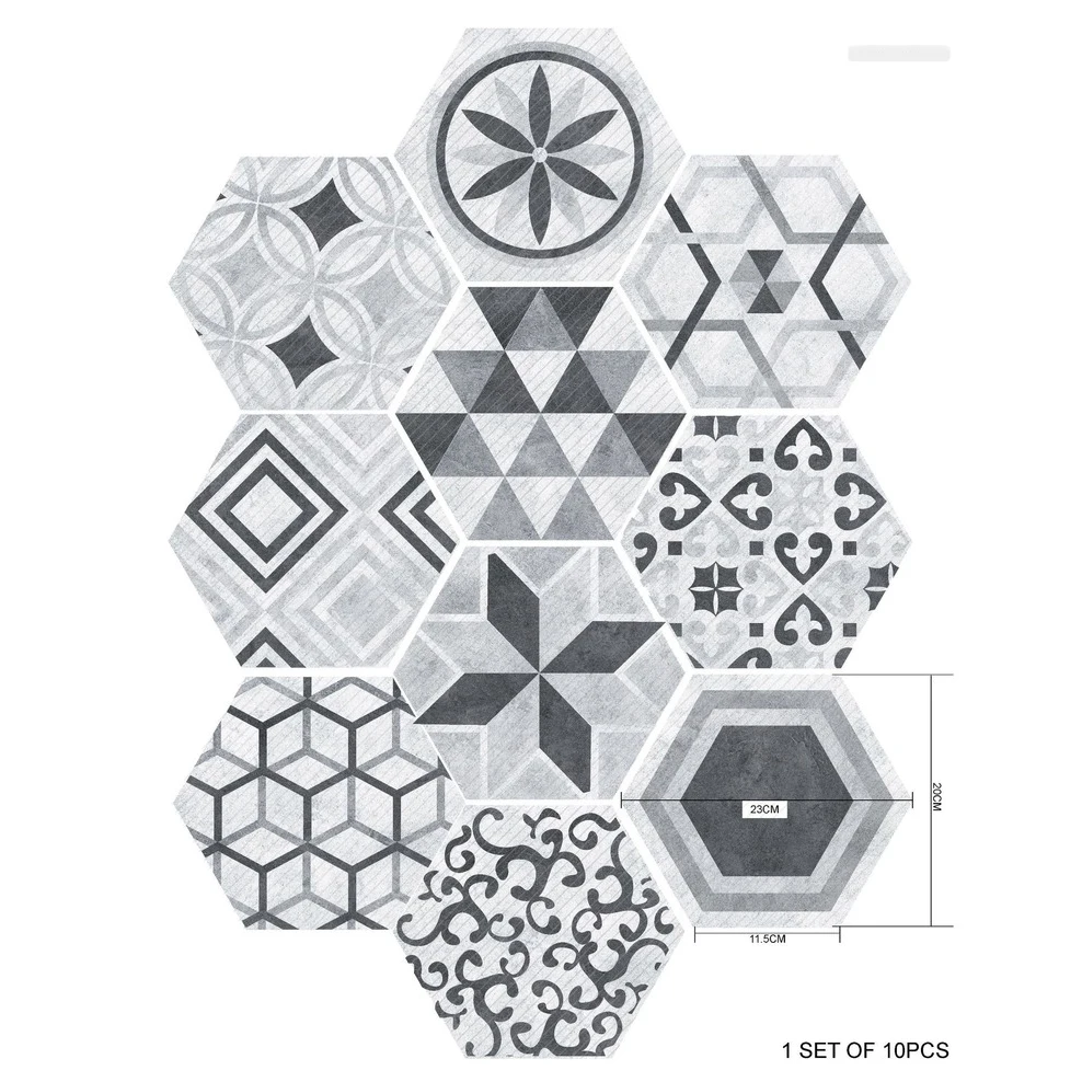 

Tile Sticker Nordic Style Wall Stickers Kitchen Bathroom Living Room Bedroom Floor Stickers Waterproof Removable bohemian decor