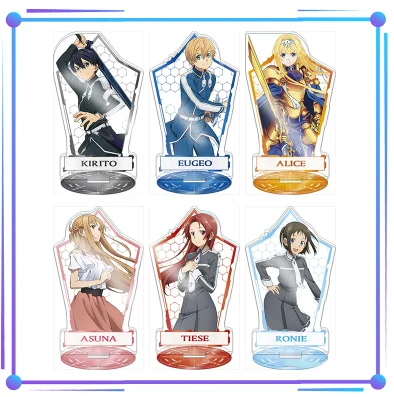 

Японский аниме меч искусство онлайн SAO Yuuki Asuna Kirigaya Kazuto Kirito акриловая модель на подставке Plate настольное украшение коллекция игрушек