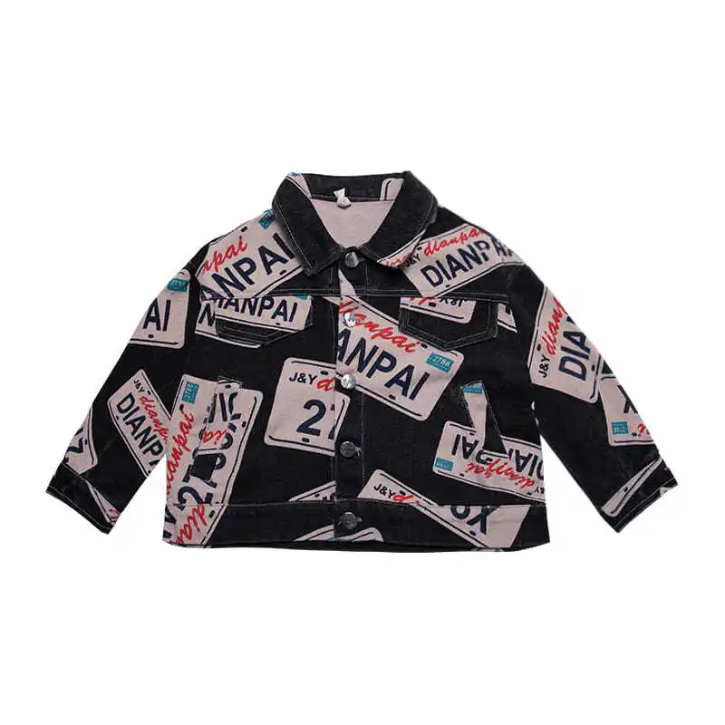 

New Boys Girls Spring Autumn Jacket 2021 Children's Clothing Korean Version Of The Denim Jacket Kids Fashion Letters Jacket