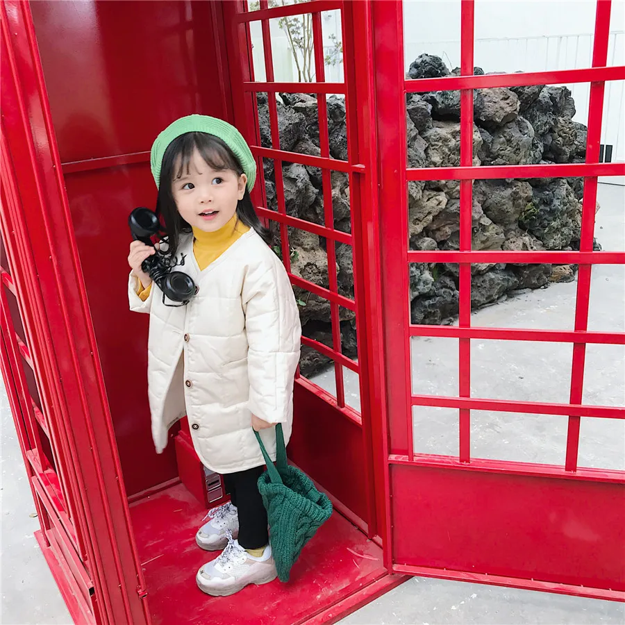 Детские куртки и пальто в Корейском стиле для девочек модная повседневная