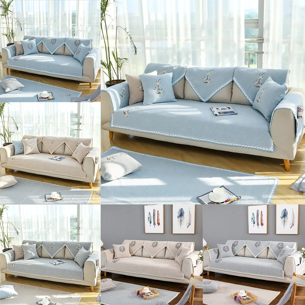 

Anti-dirty Non-slip Embroidered Sofa Cover Pet Dog Mat Cushion All-inclusive Removable Multi-size Corner Sofa Towel