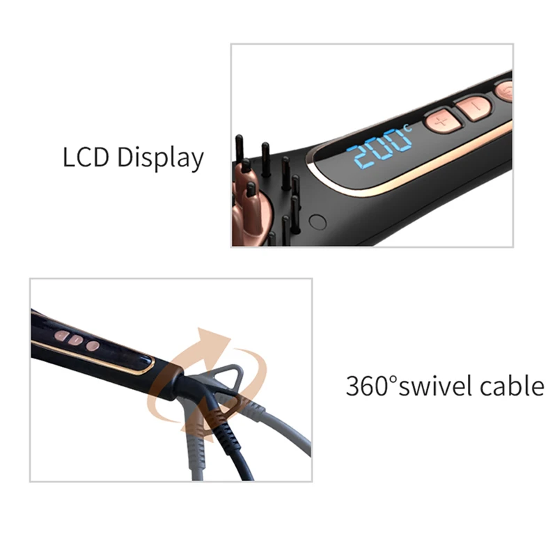 Профессиональный ЖК дисплей Дисплей быстрые выпрямители для волос расческа