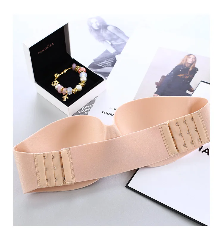 Бюстгальтер женский бесшовный без бретелек мягкий черный Невидимый пикантный