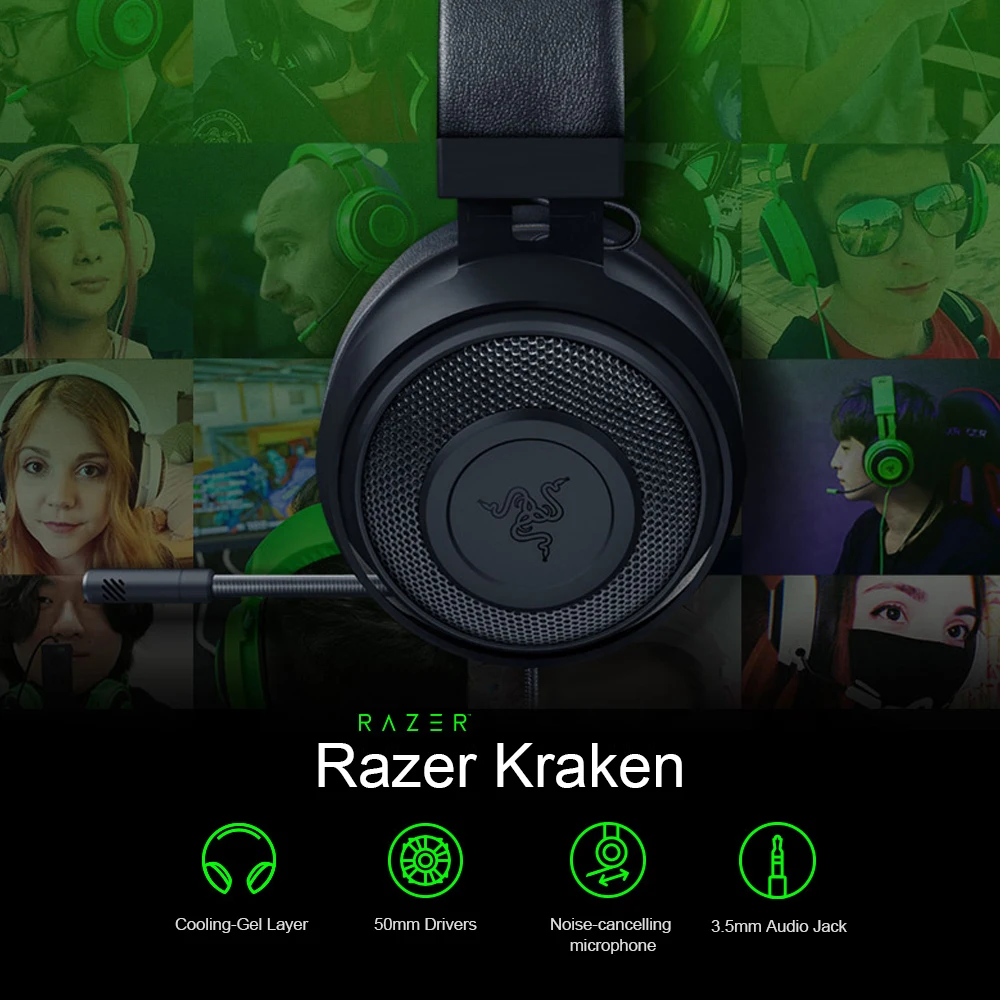 Игровая гарнитура Razer Kraken Pro V2 ульсветильник легкие наушники с объемным звуком THX 7